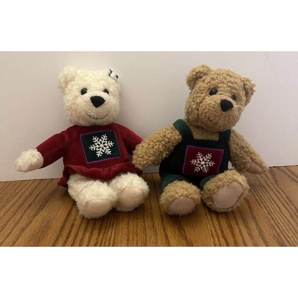 Hallmark Teddy Bears Love and Kiss-Kiss Bears Plush 10” Magnetic Nose Christmas